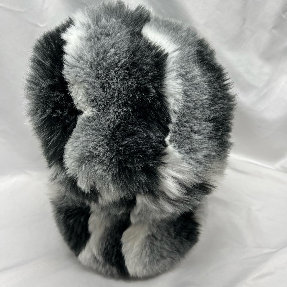 Womans Parkhurst Black White Gray Soft Faux Fur Bucket Hat Made In Canada - Picture 3 of 6